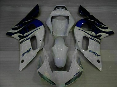 1998-2002 Blanc Bleu Yamaha YZF R6 Carénages Moto