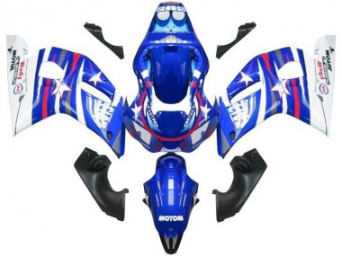 1998-2002 Bleu Blanc Star Fiat Yamaha YZF R6 Carénage Moto