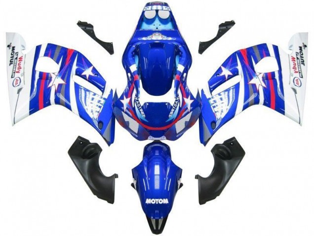 1998-2002 Bleu Blanc Star Fiat Yamaha YZF R6 Carénage Moto