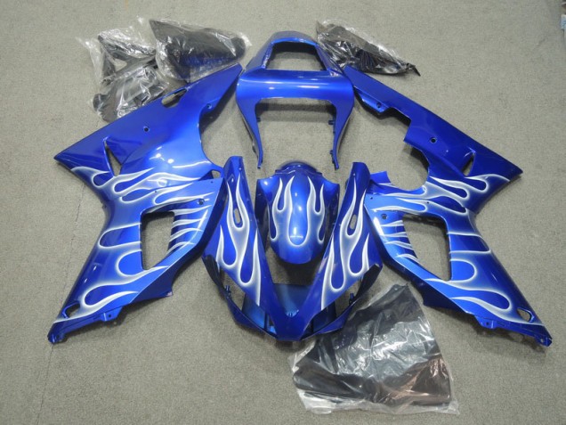 2000-2001 Bleu Blanc Flamme Yamaha YZF R1 Carénage Moto