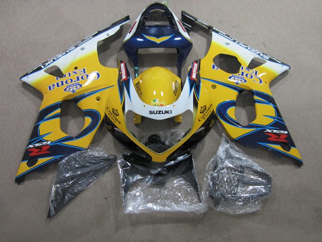 2000-2002 Jaune Bleu Corona Extra Suzuki GSXR 1000 Carénage Moto