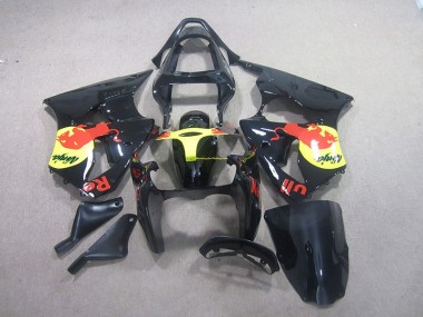 2000-2002 Noir Jaune Red Bull Ninja Kawasaki ZX6R Carénage Moto