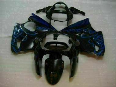 2000-2002 Noir avec Bleu Flamme Kawasaki ZX6R Carénage Moto