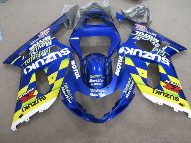 2001-2003 Bleu Jaune Telefumia Movistar Suzuki GSXR 600 Carénage Moto