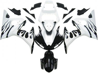 2003-2005 Blanc Flamme Noir Yamaha YZF R6 Carénage Moto