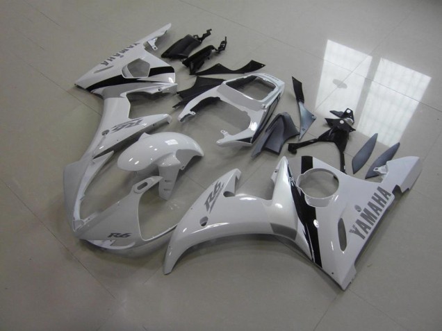 2003-2005 Blanc et Gris Décalque Yamaha YZF R6 Carénage Moto