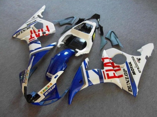 2003-2005 Bleu Blanc Fiat Yamaha YZF R6 Carénage Moto