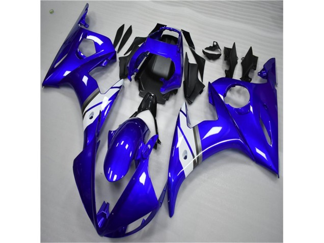 2003-2005 Bleu Blanc Yamaha YZF R6 Kit Carénages Motos Complet