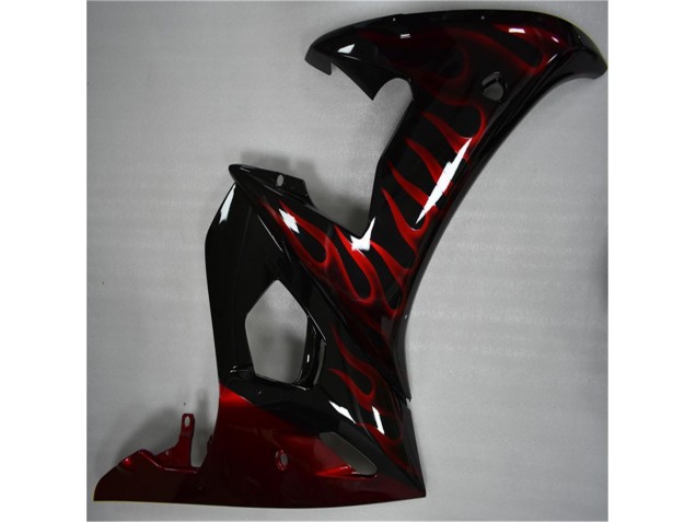 2003-2005 Noir Rouge Flamme Yamaha YZF R6 Carénage Moto