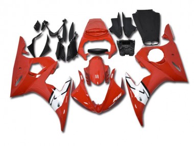 2003-2005 Rouge Blanc Yamaha YZF R6 Carénages Moto