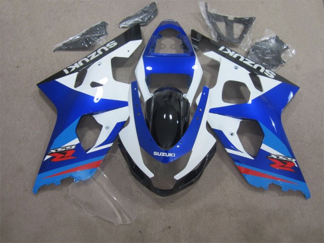 2004-2005 Bleu Blanc Suzuki GSXR 600 Carénages Moto