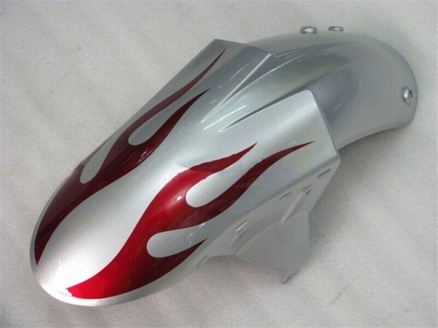 2005-2006 Argent Rouge Flamme Kawasaki ZX6R Carénage Moto