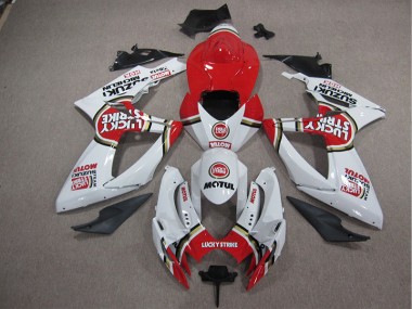 2005-2006 Blanc Lucky Strike Rouge Motul Suzuki GSXR 1000 Carénage Moto