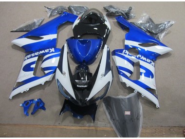 2005-2006 Bleu Blanc Kawasaki ZX6R Carénages Moto