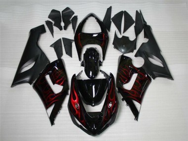 2005-2006 Rouge Noir Kawasaki ZX6R Carénage Moto