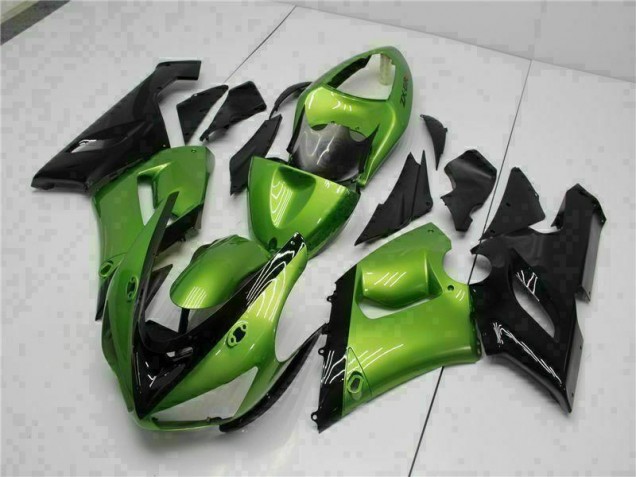 2005-2006 Vert Kawasaki ZX6R Kit Carénages Motos & Plastique