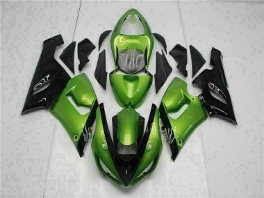 2005-2006 Vert Kawasaki ZX6R Kit Carénages Motos & Plastique