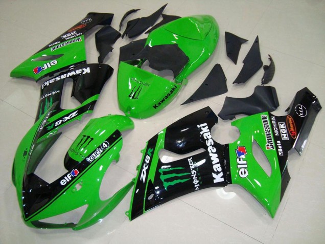 2005-2006 Vert Monster Kawasaki ZX6R Carénage Moto