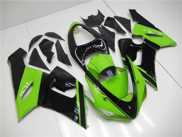 2005-2006 Vert Noir Kawasaki ZX6R Carénages Moto