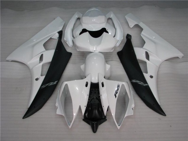 2006-2007 Blanc Noir Yamaha YZF R6 Carénages Moto