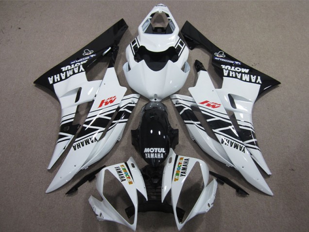 2006-2007 Noir Blanc Motul Yamaha YZF R6 Carénage Moto