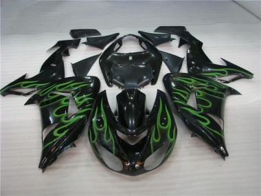 2006-2007 Noir Vert Flamme Kawasaki ZX10R Carénage Moto