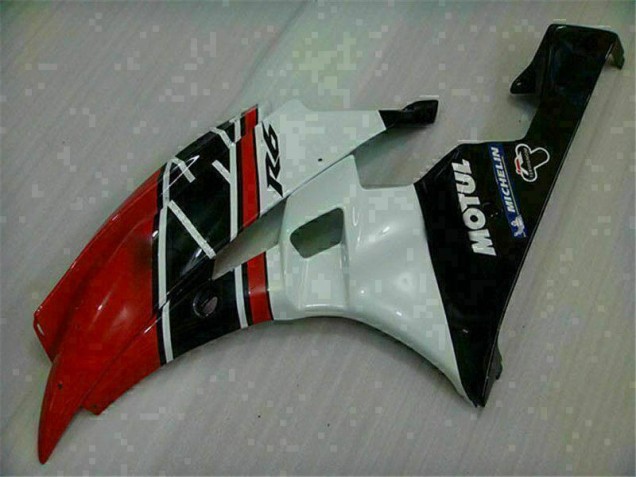 2006-2007 Rouge Blanc Yamaha YZF R6 Carénage Moto de Rechange