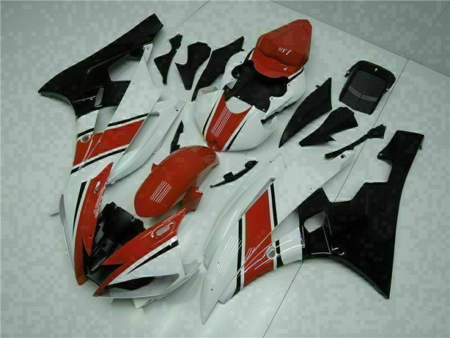 2006-2007 Rouge Blanc Yamaha YZF R6 Kit Carénages Motos