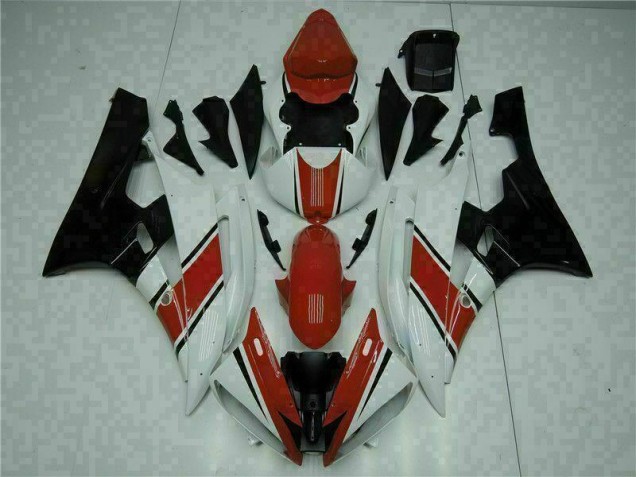 2006-2007 Rouge Blanc Yamaha YZF R6 Kit Carénages Motos