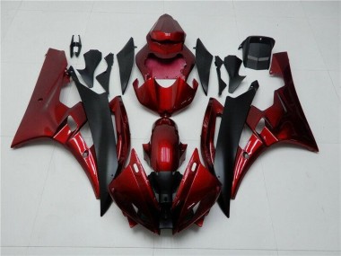 2006-2007 Rouge Noir Yamaha YZF R6 Carénages Moto