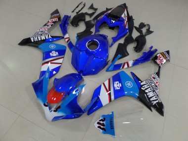 2007-2008 Bleu Blanc Noir Décalque Yamaha YZF R1 Carénage Moto