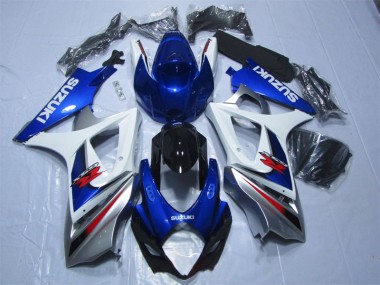 2007-2008 Bleu Blanc Suzuki GSXR 1000 Carénages Moto