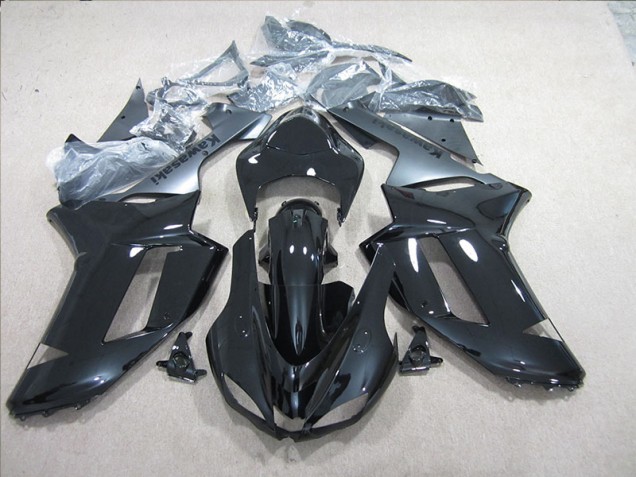 2007-2008 Noir Argent Kawasaki ZX6R Carénage Moto