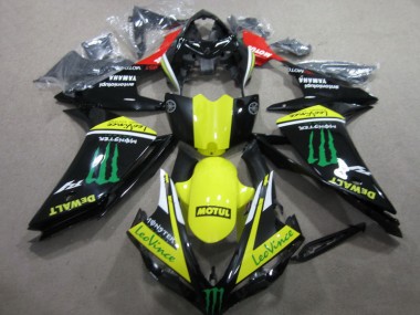 2007-2008 Noir Jaune Motul Leovince Yamaha YZF R1 Carénage Moto