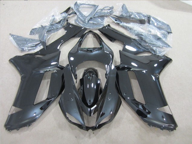 2007-2008 Noir Kawasaki ZX6R Kit Carénages Motos Complet