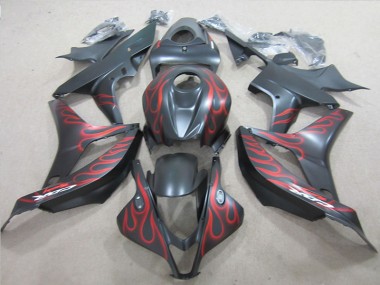 2007-2008 Noir avec Rouge Flamme Honda CBR600RR Carénage Moto