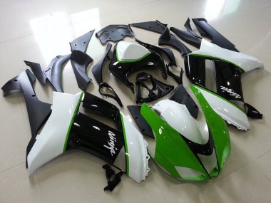 2007-2008 Vert Noir Blanc Kawasaki ZX6R Carénage Moto