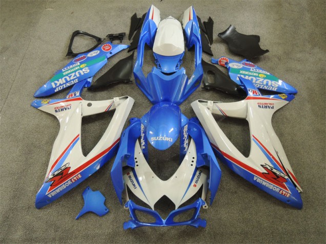 2008-2010 Bleu Blanc avec Décalque Suzuki GSXR 600 Carénage Moto