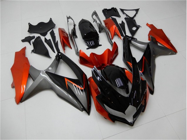 2008-2010 Noir Orange Gris Suzuki GSXR 600/750 Carénage Moto