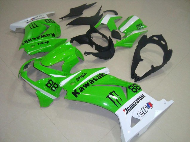 2008-2012 Vert et Blanc Kawasaki ZX250R Carénage Moto