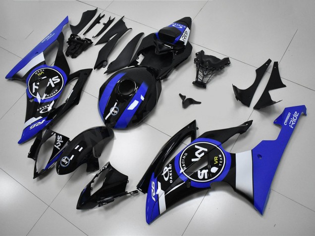 2008-2016 Bleu Noir Yamaha YZF R6 Carénage Moto