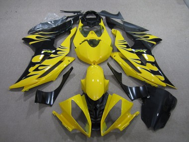 2008-2016 Jaune Noir Flamme Yamaha YZF R6 Carénage Moto