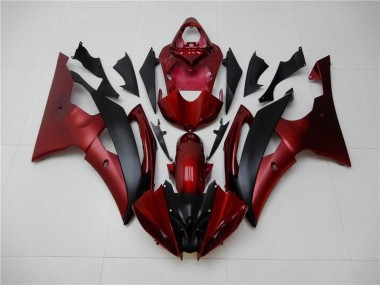 2008-2016 Rouge Noir Yamaha YZF R6 Carénages Moto