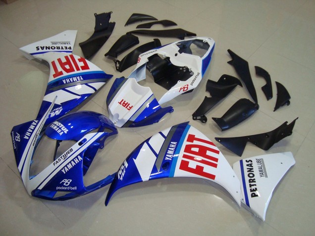 2009-2011 Bleu Blanc Fiat Yamaha YZF R1 Carénage Moto