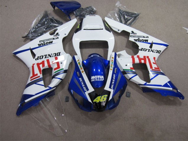 2009-2011 Bleu Blanc Motul Dunlop 46 Yamaha YZF R1 Carénage Moto