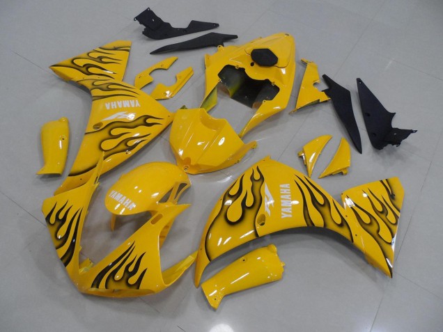 2009-2011 Jaune Noir Flamme Yamaha YZF R1 Carénage Moto