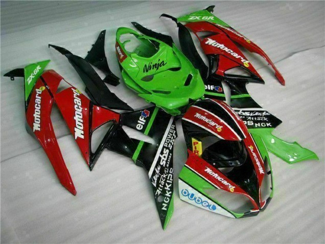 2009-2012 Noir Rouge Vert Motocard Kawasaki ZX6R Carénage Moto