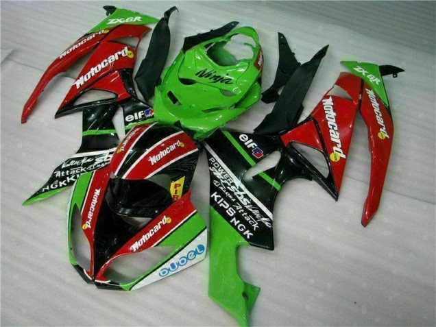 2009-2012 Noir Rouge Vert Motocard Kawasaki ZX6R Carénage Moto