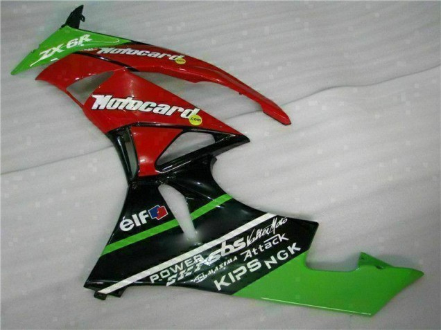 2009-2012 Noir Rouge Vert Motocard Kawasaki ZX6R Carénage Moto