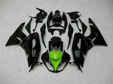 2009-2012 Noir Vert Kawasaki ZX6R Kit Carénages Motos Complet